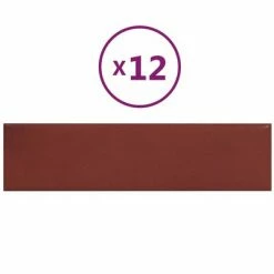 VidaXL Panneaux muraux 12pcs Rouge bordeaux 60x15cm Similicuir 1,08 m²