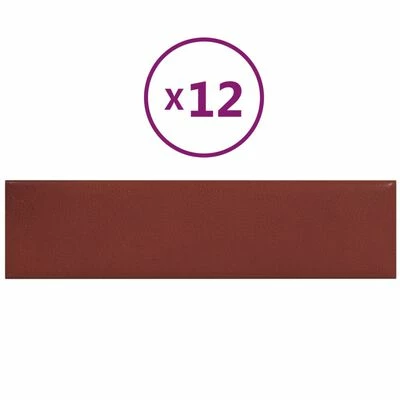 VidaXL Panneaux muraux 12pcs Rouge bordeaux 60x15cm Similicuir 1,08 m² 3 VidaXL Panneaux muraux 12pcs Rouge bordeaux 60x15cm Similicuir 1,08 m²