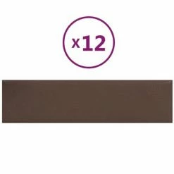 VidaXL Panneaux muraux 12 pcs Marron 60x15 cm Similicuir 1,08 m²