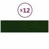 VidaXL Panneaux muraux 12 pcs Vert foncé 60x15 cm Velours 1,08 m²