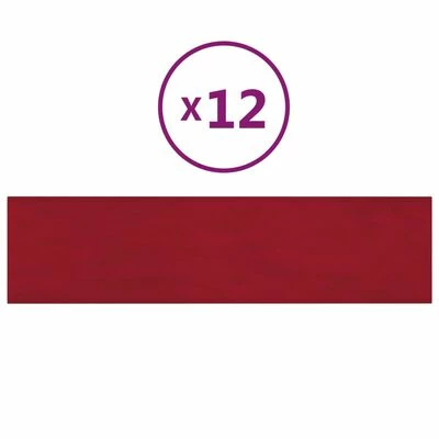 VidaXL Panneaux muraux 12 pcs Bordeaux 60x15 cm Velours 1,08 m² 3 VidaXL Panneaux muraux 12 pcs Bordeaux 60x15 cm Velours 1,08 m²