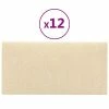 VidaXL Panneaux muraux 12 pcs Crème 60x30 cm Tissu 2,16 m²