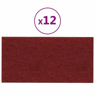 VidaXL Panneaux muraux 12 pcs Rouge bordeaux 60x30 cm Tissu 2,16 m² 3 VidaXL Panneaux muraux 12 pcs Rouge bordeaux 60x30 cm Tissu 2,16 m²