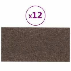VidaXL Panneaux muraux 12 pcs Taupe 60x30 cm Tissu 2,16 m²
