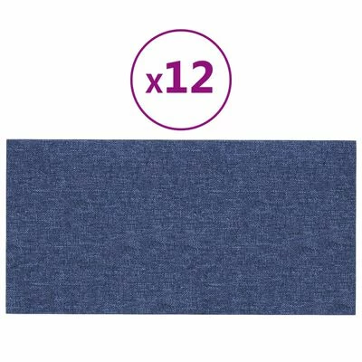 VidaXL Panneaux muraux 12 pcs Bleu 60x30 cm Tissu 2,16 m² 3 VidaXL Panneaux muraux 12 pcs Bleu 60x30 cm Tissu 2,16 m²