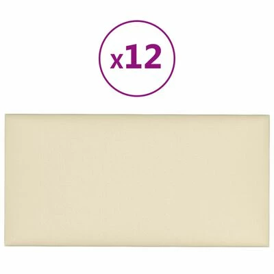 VidaXL Panneaux muraux 12 pcs Crème 60x30 cm Similicuir 2,16 m² 3 VidaXL Panneaux muraux 12 pcs Crème 60x30 cm Similicuir 2,16 m²