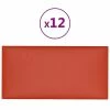VidaXL Panneaux muraux 12 pcs Rouge 60x30 cm Similicuir 2,16 m²