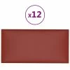 VidaXL Panneaux muraux 12pcs Rouge bordeaux 60x30 cm Similicuir 2,16m² 1 VidaXL Panneaux muraux 12pcs Rouge bordeaux 60x30 cm Similicuir 2,16m² -Matériaux de construction Soldes image 2 343860
