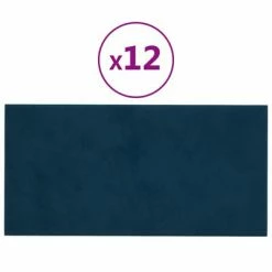VidaXL Panneaux muraux 12 pcs Bleu 60x30 cm Velours 2,16 m²