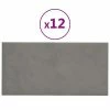 VidaXL Panneaux muraux 12 pcs Gris clair 60x30 cm Velours 2,16 m²