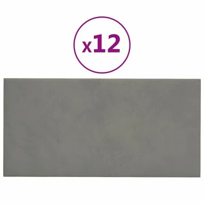 VidaXL Panneaux muraux 12 pcs Gris clair 60x30 cm Velours 2,16 m² 3 VidaXL Panneaux muraux 12 pcs Gris clair 60x30 cm Velours 2,16 m²