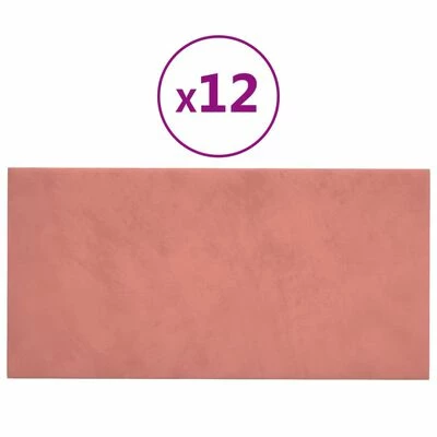 VidaXL Panneaux muraux 12 pcs Rose 60x30 cm Velours 2,16 m² 3 VidaXL Panneaux muraux 12 pcs Rose 60x30 cm Velours 2,16 m²