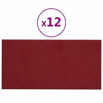 VidaXL Panneaux muraux 12 pcs Rouge bordeaux 60x30 cm Velours 2,16 m² 3 VidaXL Panneaux muraux 12 pcs Rouge bordeaux 60x30 cm Velours 2,16 m²