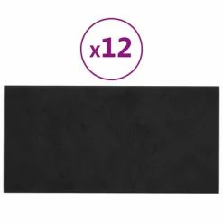 VidaXL Panneaux muraux 12 pcs Noir 60x30 cm Velours 2,16 m²