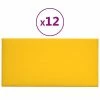 VidaXL Panneaux muraux 12 pcs Jaune 60x30 cm Velours 2,16 m² -Matériaux de construction Soldes image 2 343869