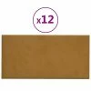 VidaXL Panneaux muraux 12 pcs Marron 60x30 cm Velours 2,16 m²