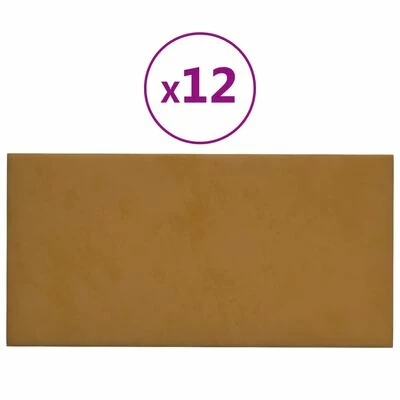 VidaXL Panneaux muraux 12 pcs Marron 60x30 cm Velours 2,16 m² 2 VidaXL Panneaux muraux 12 pcs Marron 60x30 cm Velours 2,16 m²