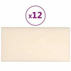 VidaXL Panneaux muraux 12 pcs Crème 60x30 cm Velours 2,16 m²