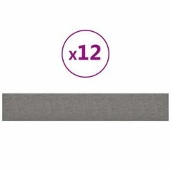 VidaXL Panneaux muraux 12 pcs Gris clair 90x15 cm Tissu 1,62 m²