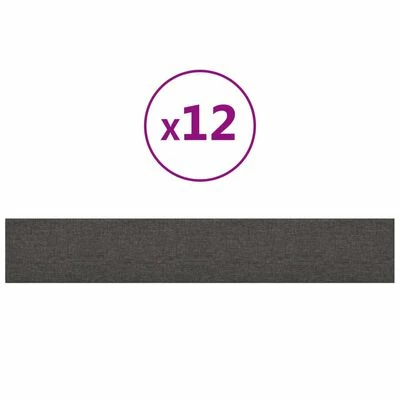 VidaXL Panneaux muraux 12 pcs Gris foncé 90x15 cm Tissu 1,62 m² 3 VidaXL Panneaux muraux 12 pcs Gris foncé 90x15 cm Tissu 1,62 m²