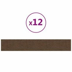 VidaXL Panneaux muraux 12 pcs Marron 90x15 cm Tissu 1,62 m²