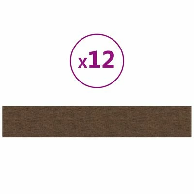 VidaXL Panneaux muraux 12 pcs Marron 90x15 cm Tissu 1,62 m² 3 VidaXL Panneaux muraux 12 pcs Marron 90x15 cm Tissu 1,62 m²