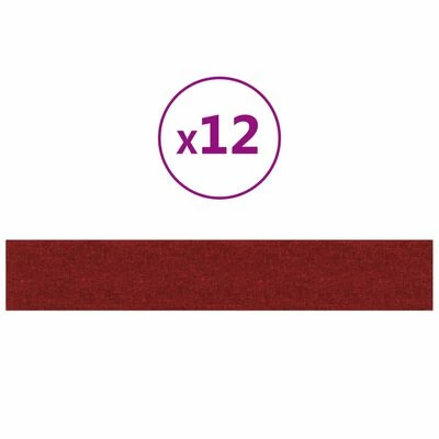 VidaXL Panneaux muraux 12 pcs Rouge bordeaux 90x15 cm Tissu 1,62 m² 3 VidaXL Panneaux muraux 12 pcs Rouge bordeaux 90x15 cm Tissu 1,62 m²