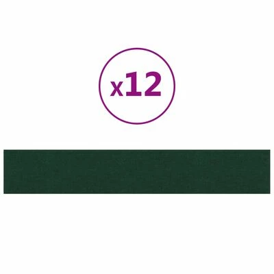 VidaXL Panneaux muraux 12 pcs Vert foncé 90x15 cm Tissu 1,62 m² 3 VidaXL Panneaux muraux 12 pcs Vert foncé 90x15 cm Tissu 1,62 m²