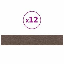 VidaXL Panneaux muraux 12 pcs Taupe 90x15 cm Tissu 1,62 m²
