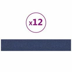 VidaXL Panneaux muraux 12 pcs Bleu 90x15 cm Tissu 1,62 m²