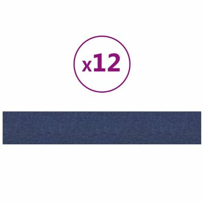 VidaXL Panneaux muraux 12 pcs Bleu 90x15 cm Tissu 1,62 m² 3 VidaXL Panneaux muraux 12 pcs Bleu 90x15 cm Tissu 1,62 m²