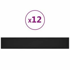 VidaXL Panneaux muraux 12 pcs Noir 90x15 cm Similicuir 1,62 m²