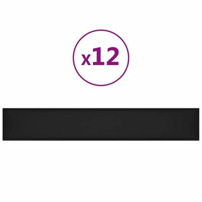 VidaXL Panneaux muraux 12 pcs Noir 90x15 cm Similicuir 1,62 m² 3 VidaXL Panneaux muraux 12 pcs Noir 90x15 cm Similicuir 1,62 m²