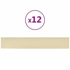VidaXL Panneaux muraux 12 pcs Crème 90x15 cm Similicuir 1,62 m²