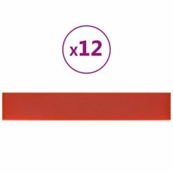 VidaXL Panneaux muraux 12 pcs Rouge 90x15 cm Similicuir 1,62 m²
