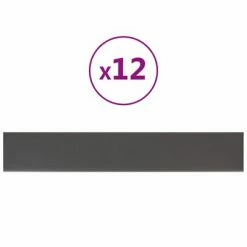 VidaXL Panneaux muraux 12 pcs Gris 90x15 cm Similicuir 1,62 m²