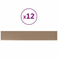 VidaXL Panneaux muraux 12 pcs Cappuccino 90x15 cm Similicuir 1,62 m²
