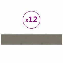 VidaXL Panneaux muraux 12 pcs Gris clair 90x15 cm Velours 1,62 m²