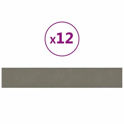 VidaXL Panneaux muraux 12 pcs Gris clair 90x15 cm Velours 1,62 m² 3 VidaXL Panneaux muraux 12 pcs Gris clair 90x15 cm Velours 1,62 m²