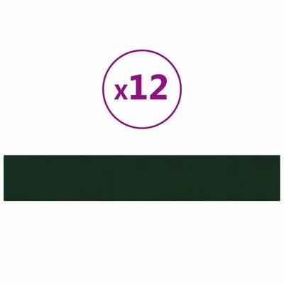VidaXL Panneaux muraux 12 pcs Vert foncé 90x15 cm Velours 1,62 m² 3 VidaXL Panneaux muraux 12 pcs Vert foncé 90x15 cm Velours 1,62 m²