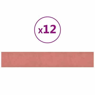 VidaXL Panneaux muraux 12 pcs Rose 90x15 cm Velours 1,62 m² 3 VidaXL Panneaux muraux 12 pcs Rose 90x15 cm Velours 1,62 m²