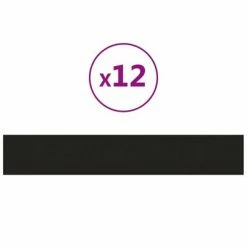 VidaXL Panneaux muraux 12 pcs Noir 90x15 cm Velours 1,62 m²