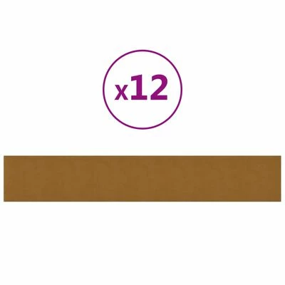 VidaXL Panneaux muraux 12 pcs Marron 90x15 cm Velours 1,62 m² 3 VidaXL Panneaux muraux 12 pcs Marron 90x15 cm Velours 1,62 m²