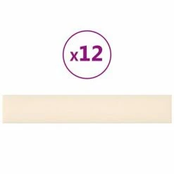 VidaXL Panneaux muraux 12 pcs Crème 90x15 cm Velours 1,62 m²