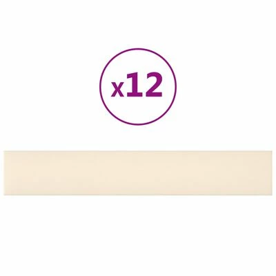 VidaXL Panneaux muraux 12 pcs Crème 90x15 cm Velours 1,62 m² 3 VidaXL Panneaux muraux 12 pcs Crème 90x15 cm Velours 1,62 m²