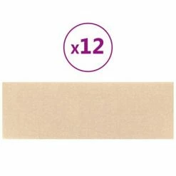 VidaXL Panneaux muraux 12 pcs Crème 90x30 cm Tissu 3,24 m²