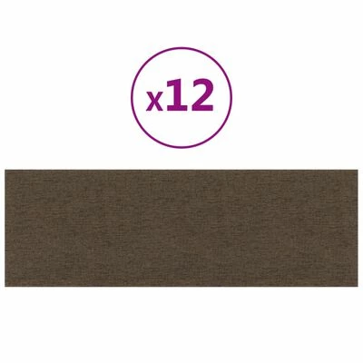 VidaXL Panneaux muraux 12 pcs Marron 90x30 cm Tissu 3,24 m² 3 VidaXL Panneaux muraux 12 pcs Marron 90x30 cm Tissu 3,24 m²