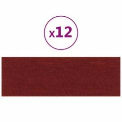 VidaXL Panneaux muraux 12 pcs Rouge bordeaux 90x30 cm Tissu 3,24 m²