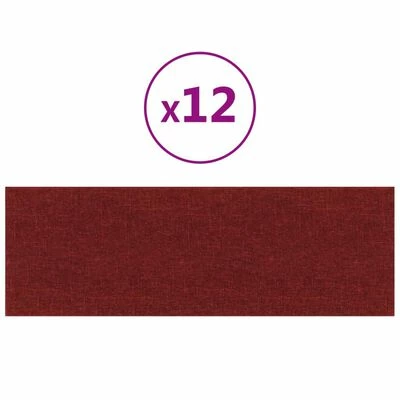 VidaXL Panneaux muraux 12 pcs Rouge bordeaux 90x30 cm Tissu 3,24 m² 3 VidaXL Panneaux muraux 12 pcs Rouge bordeaux 90x30 cm Tissu 3,24 m²