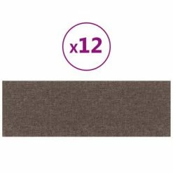 VidaXL Panneaux muraux 12 pcs Taupe 90x30 cm Tissu 3,24 m²
